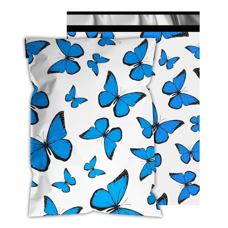 Vapulcio Cute Poly Mailers 10x13 Inch 25 Pcs - Butterfly Printed Shipping Bags for Clothing - Waterproof and Tear Resistant Mailing Envelopes - Self-Sealing Packaging Bags for Small Business - Image 1